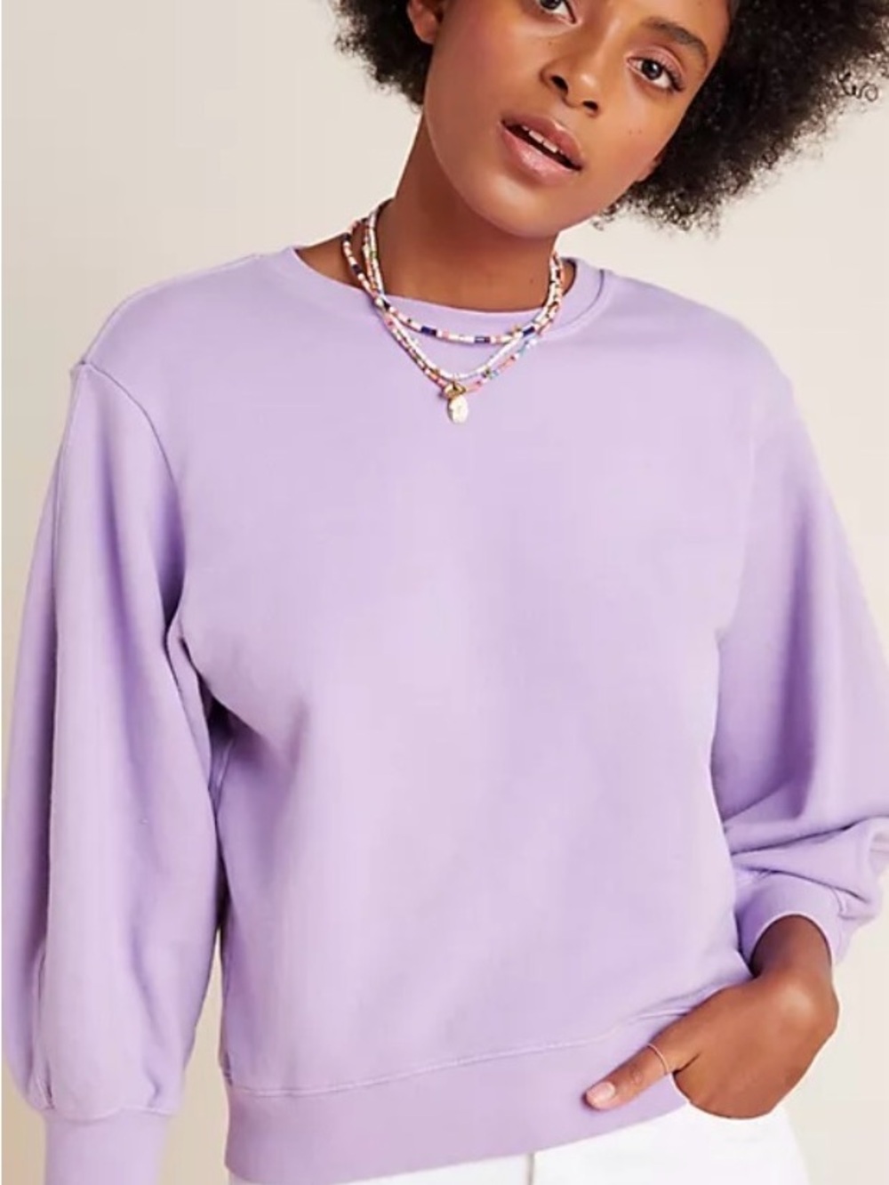 Maeve Lavender Crewneck Sweater